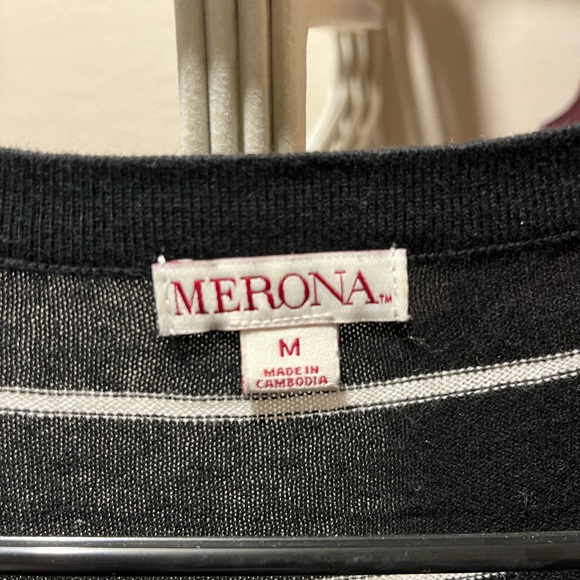 Merona/ Size Medium/ Black and White Button Up Sweater - Picture 2 of 3